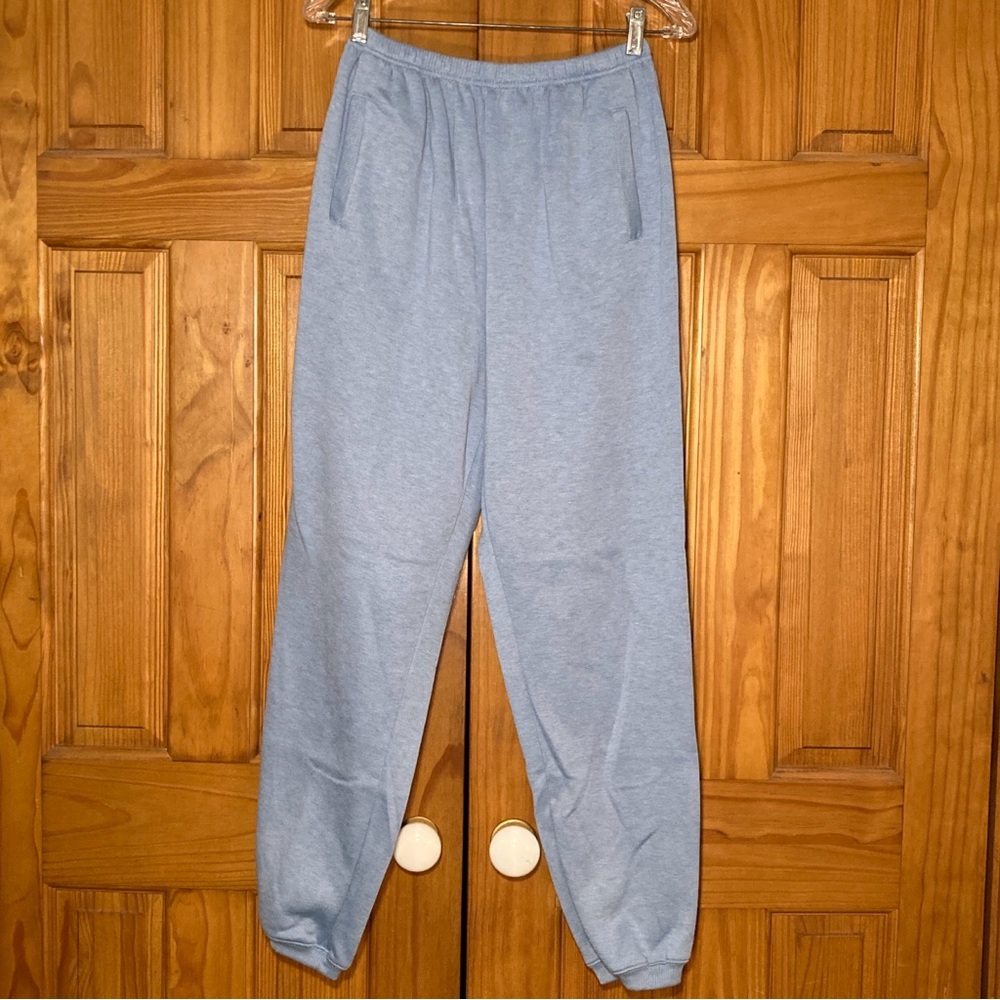 EUC Blair Vintage 90s Fleece Pull On Pants Elastic Waist Blue Size S Small